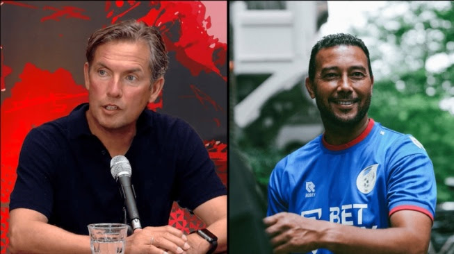 Dua asisten pelatih Patrick Kluivert di Timnas Indonesia, Alex Pastoor (kiri) dan Denny Landzaat (kanan). (YouTube/Almere City FC, Instagram/Fortuna Sittard)